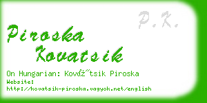 piroska kovatsik business card